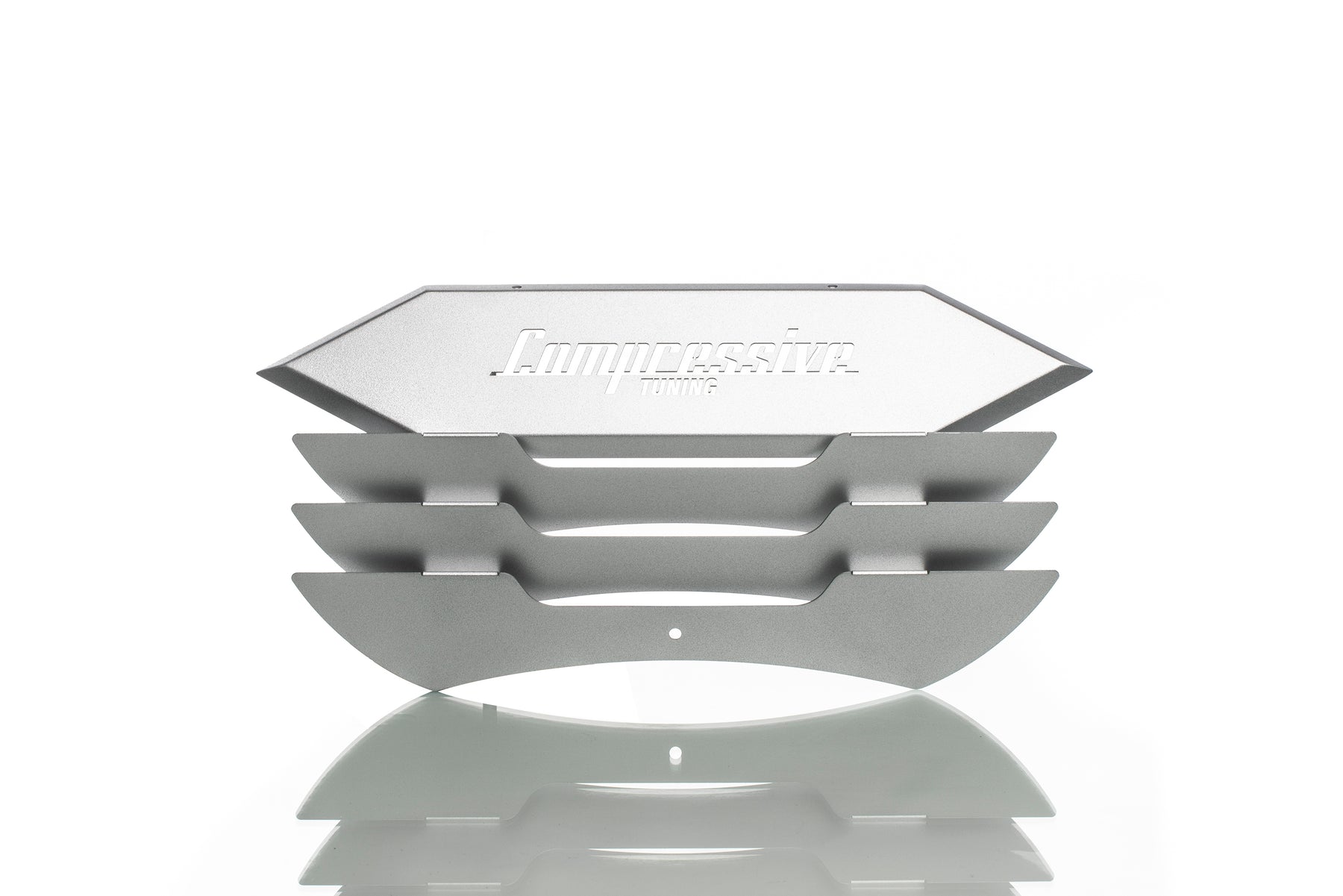 Compressive Tuning STI Louver Covers, pulley cover kit, SILVER - 2015-2021 Subaru STI / 2008-2014 Impreza